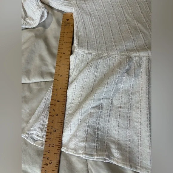 Madewell bubble sleeve peplum top metallic thread stripe size XS - Picture 11 of 14